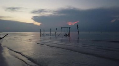 Karayip Denizi 'ndeki Holbox Adası' nda gün batımı