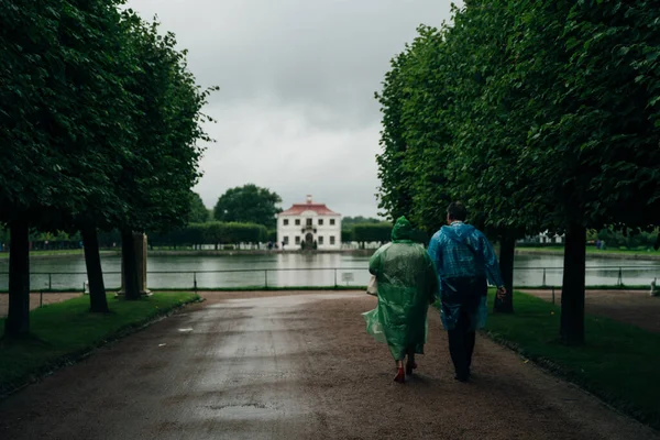 Saint Petersburg Russie Août 2021 Palais Marly Dans Les Jardins — Photo