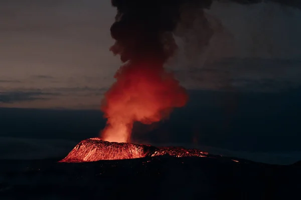 Fagradalsfjall Islandia Junio 2021 Erupción Del Volcán Cerca Reikiavik Islandia — Foto de Stock