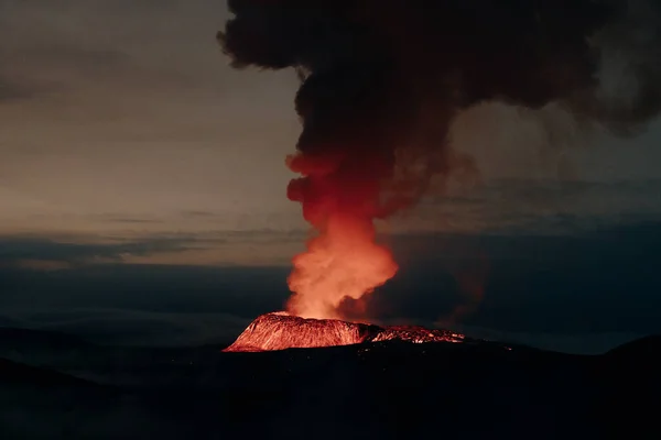 Fagradalsfjall Island Juni 2021 Vulkanausbruch Der Nähe Von Reykjavik Island — Stockfoto