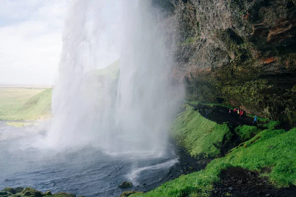 Seljalandsfoss Чудовий Туристичний Водоспад Південній Ісландії Фотографія Високої Якості — стокове фото