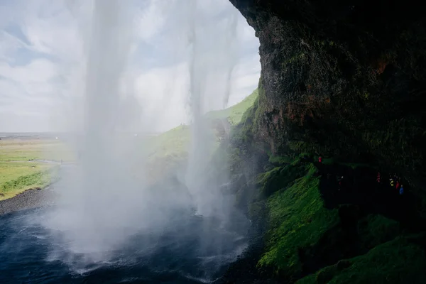 Seljalandsfoss Чудовий Туристичний Водоспад Південній Ісландії Фотографія Високої Якості — стокове фото