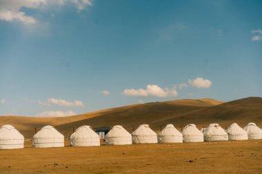 Yurts on Son kol lake Kyrgyzstan . High quality photo