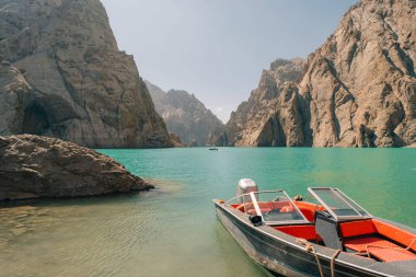 View on Kol-suu lake in Naryn Region Kyrgzstan. High quality photo