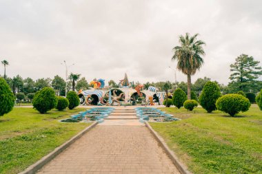 Batumi, Georgia - 14 Eylül 2025 Renkli Kafe Fantezisi. Yüksek kalite fotoğraf