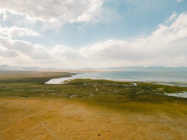 The road across the Tien Shan Mountains to Song - Kul Lake , Kyrgyzstan. High quality photo