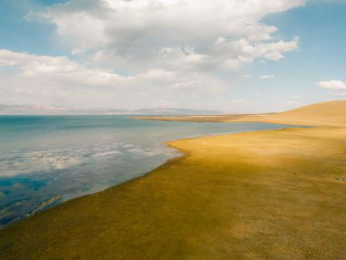 The road across the Tien Shan Mountains to Song - Kul Lake , Kyrgyzstan. High quality photo