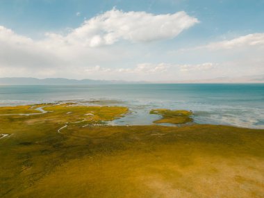 The road across the Tien Shan Mountains to Song - Kul Lake , Kyrgyzstan. High quality photo