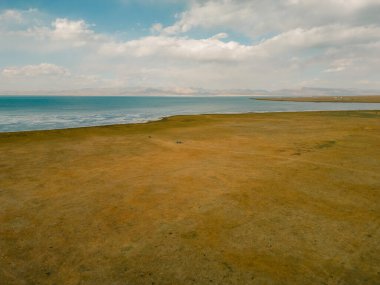 The road across the Tien Shan Mountains to Song - Kul Lake , Kyrgyzstan. High quality photo