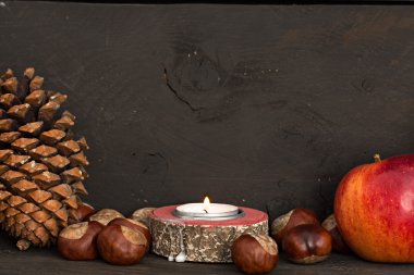 Mum ile sonbahar / kış dekorasyon