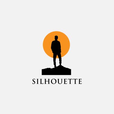 Logo tasarım şablonu, insan silueti simgesi ile