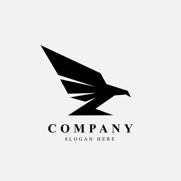 Plantilla Diseño Logotipo Con Icono Geométrico Pájaro Rápido Negro — Vector de stock