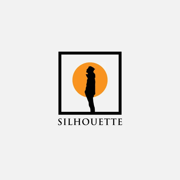 Logo Design Vorlage Mit Mann Silhouette Symbol — Stockvektor