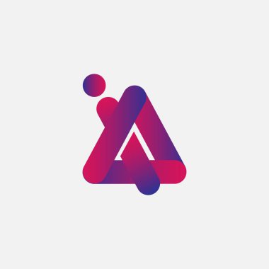 Logo tasarım şablonu, basit simge harfi A ve logo