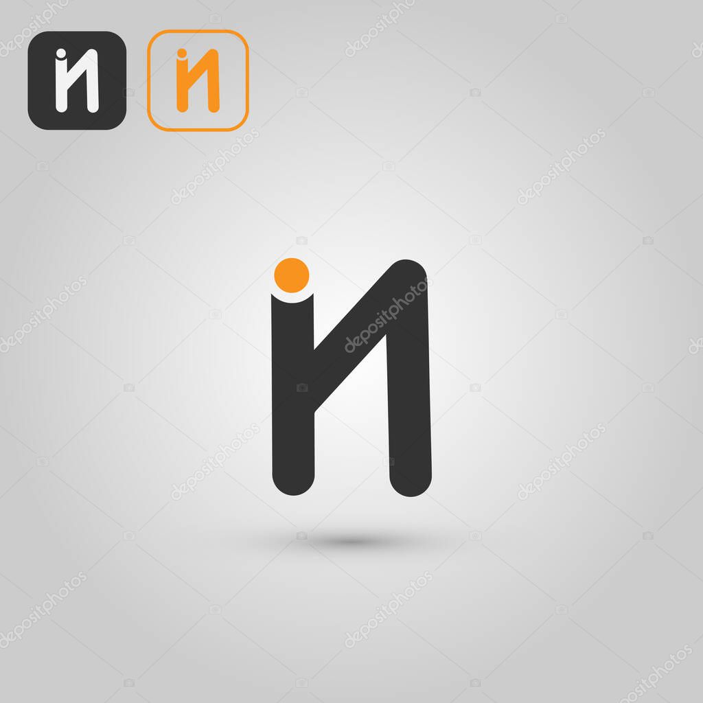 logo design template, with letter i and n logo icon