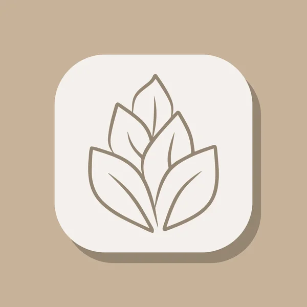 Logo Design Vorlage Mit Handgezeichnetem Abstrakten Pflanzensymbol — Stockvektor