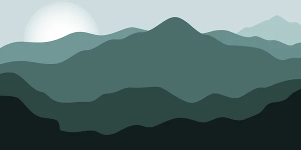 Vektorová Krajina Ilustrační Design Šablona Obrázky Krásných Hor Stromů — Stockový vektor