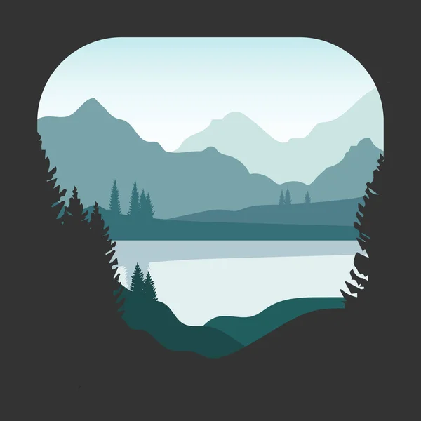 Natuurlijke Landschap Vector Illustratie Ontwerp Sjabloon — Stockvector