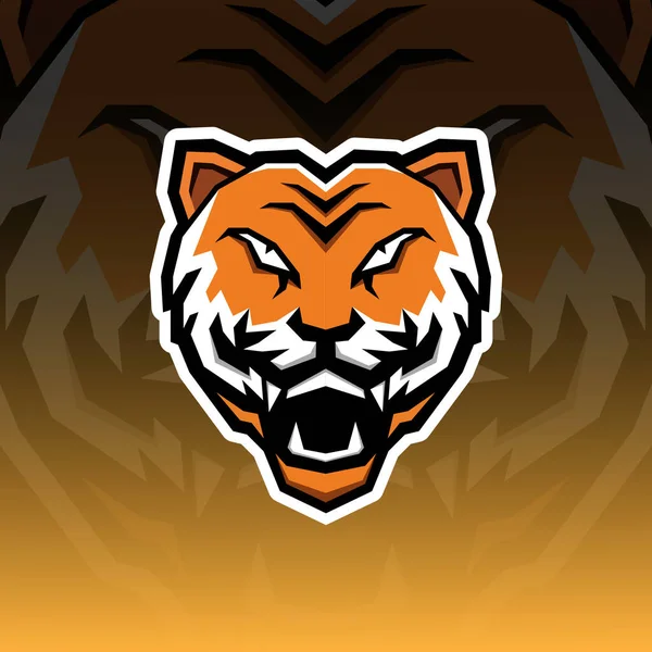 Modelo Design Logotipo Esport Com Uma Forma Design Cabeça Tigre —  Vetores de Stock