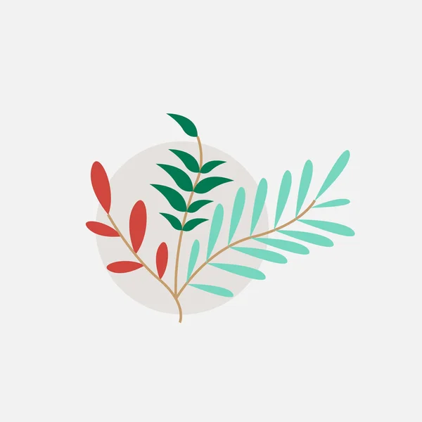 Logo Design Vorlage Mit Botanischem Handgezeichneten Symbol — Stockvektor