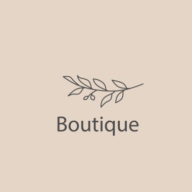 El çizimi bitki simgesi şekilli logo tasarım şablonu