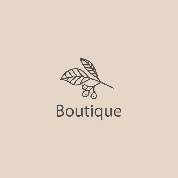 Logo Design Vorlage Mit Handgezeichneter Form Des Pflanzensymbols — Stockvektor