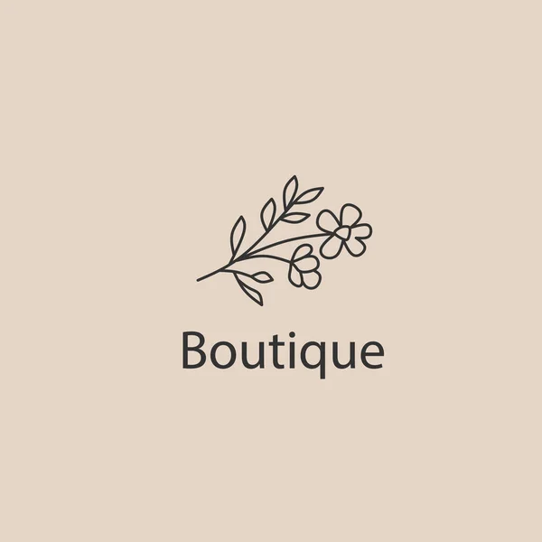 Logo Design Vorlage Mit Handgezeichneter Form Des Pflanzensymbols — Stockvektor