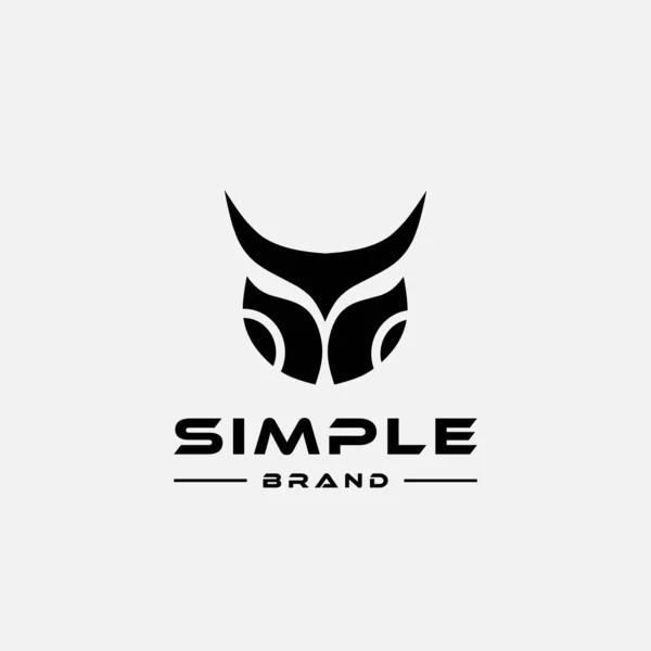 Modelo Design Logotipo Com Ícone Cabeça Coruja Preta — Vetor de Stock