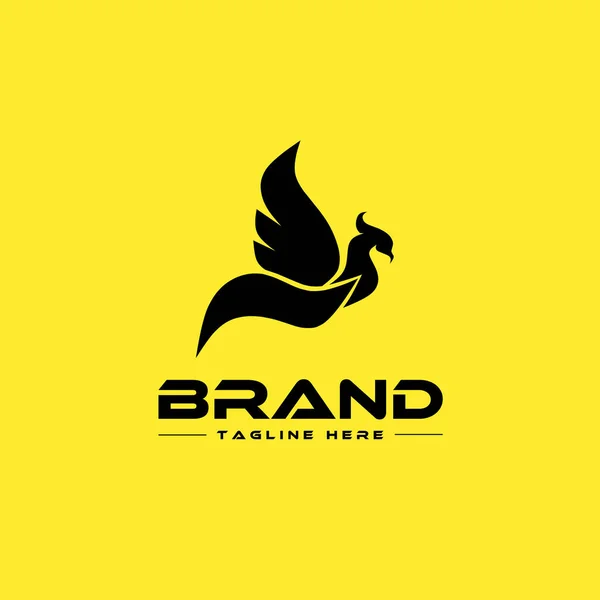 Modelo Design Logotipo Com Ícone Falcão Preto — Vetor de Stock