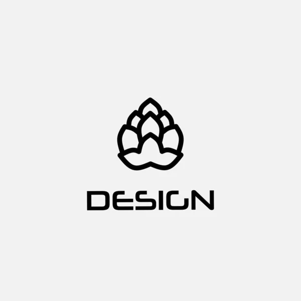 Plantilla Diseño Logotipo Con Línea Creativa Arte Tulipán Flor Icono — Vector de stock