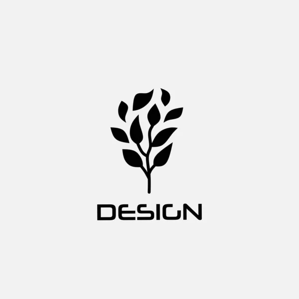 Logo Design Template Met Plant Silhouet Icoon Stockvector