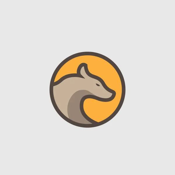Eenvoudige Tijger Logo Ontwerp Sjabloon Cirkel — Stockvector