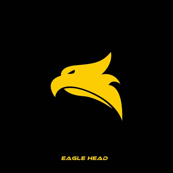 Modelo Design Logotipo Simples Com Ícone Cabeça Águia Preto Amarelo —  Vetores de Stock