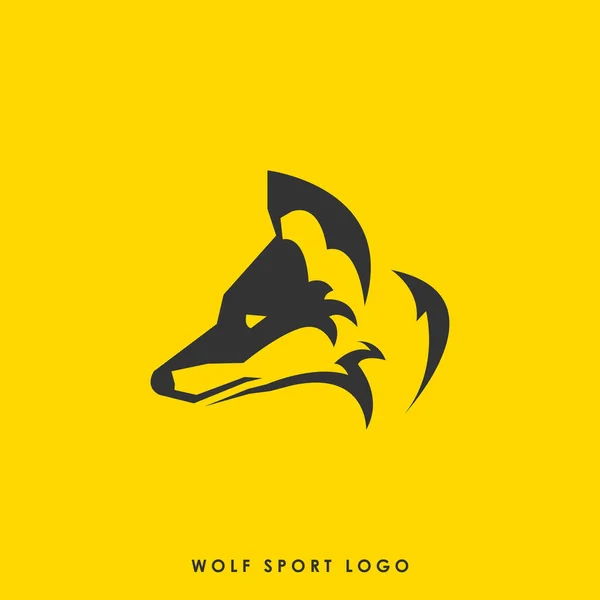 Modelo Design Logotipo Esporte Com Ícone Cabeça Lobo Simples —  Vetores de Stock