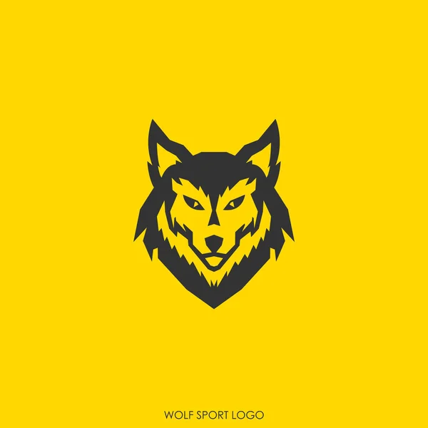 Sport Logo Design Template Simple Wolf Head Icon — Stock Vector