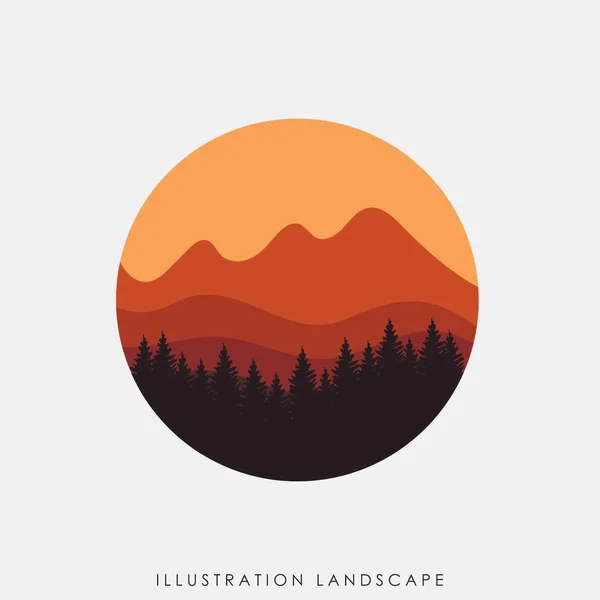 Modelo Design Ilustração Logotipo Paisagem Natural Adequado Para Temas Aventura — Vetor de Stock