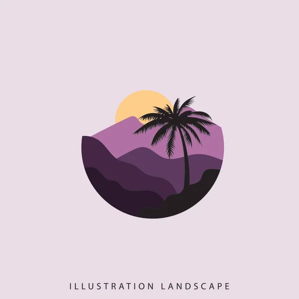 Natuurlijk Landschap Logo Ontwerp Template Perfect Voor Avontuur Ontwerpen Vectorbeelden