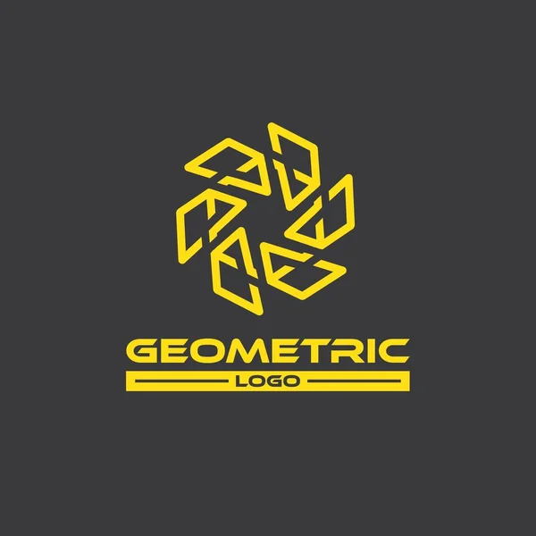 Abstraktní Geometrické Logo Design Šablony Oranžové Černé — Stockový vektor
