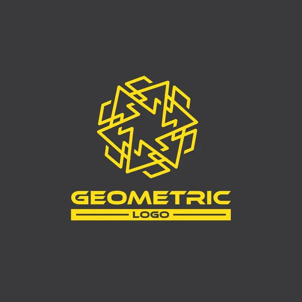 Plantilla Diseño Logotipo Geométrico Abstracto Naranja Negro — Vector de stock