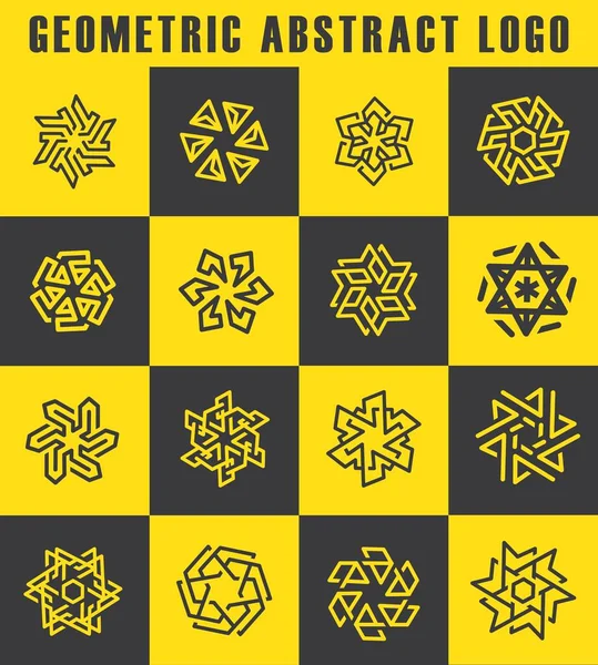 オレンジと黒の抽象幾何学的ロゴデザインテンプレート — ストックベクタ
