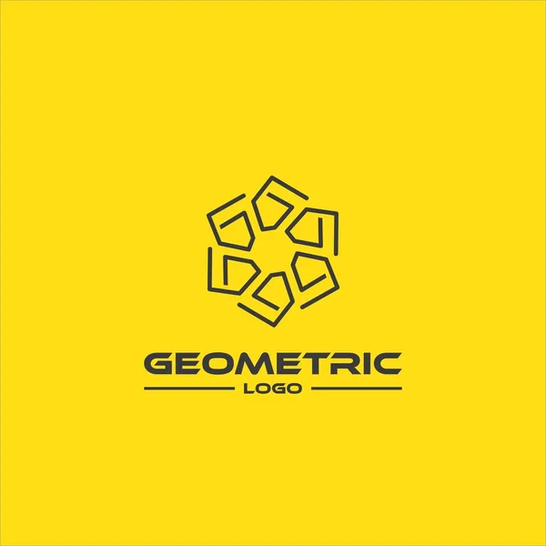 Plantilla Diseño Del Logotipo Con Iconos Geométricos — Archivo Imágenes Vectoriales