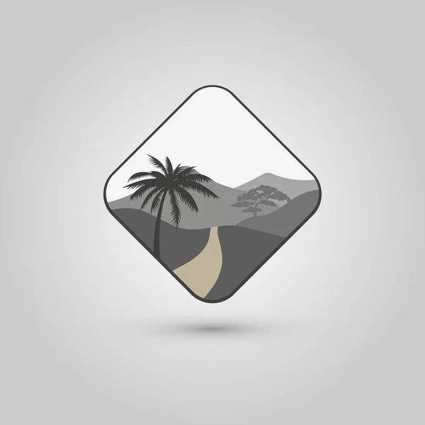 Aventura Paisaje Natural Logotipo Ilustración Diseño Plantilla — Vector de stock