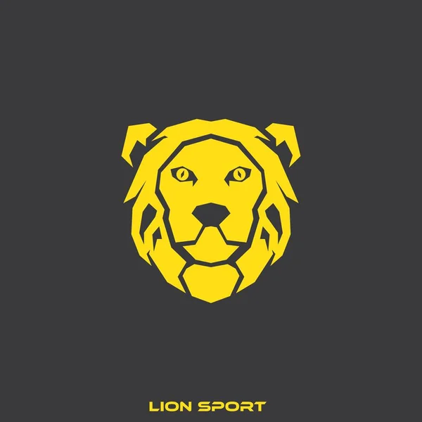 Spor Logosu Tasarım Şablonu Havalı Aslan Başı Simgesi Spor Logosu — Stok Vektör