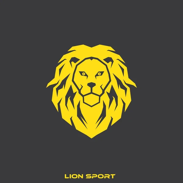 Modelo Design Logotipo Esporte Com Ícone Cabeça Leão Legal Adequado —  Vetores de Stock