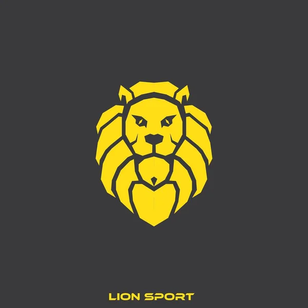 Spor Logosu Tasarım Şablonu Havalı Aslan Başı Simgesi Spor Logosu — Stok Vektör