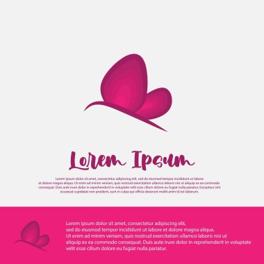 Kelebek logosu tasarım şablonu, kadın logosu markaları, kozmetik ürünleri ve güzellik için uygun..