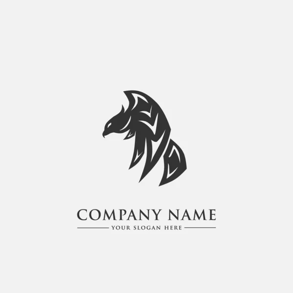 Black White Eagle Logo Design Template Suitable Sports Logo Brands — Stock Vector