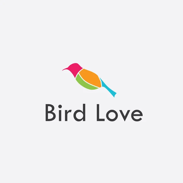 Logo Design Vorlage Mit Buntem Vogel Symbol — Stockvektor