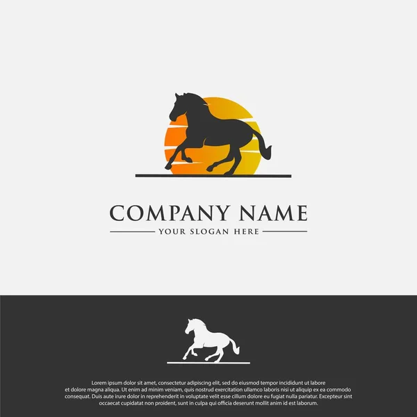 Logo Design Template Black Horse Icon Suitable Sports Brands — Stock Vector