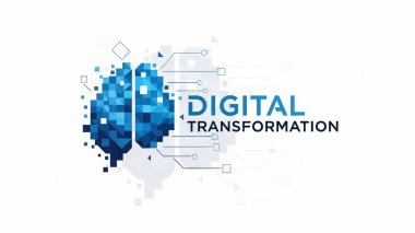 Dijital elementler ve metin ile biçimlendirilmiş beyin